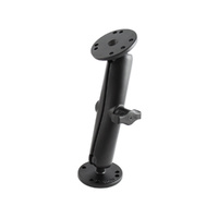 RAM-B-101U-C - RAM 1" Ball Mount with Long Double Socket Arm & 2/2.5" Round Bases that contain the AMPs hole pattern