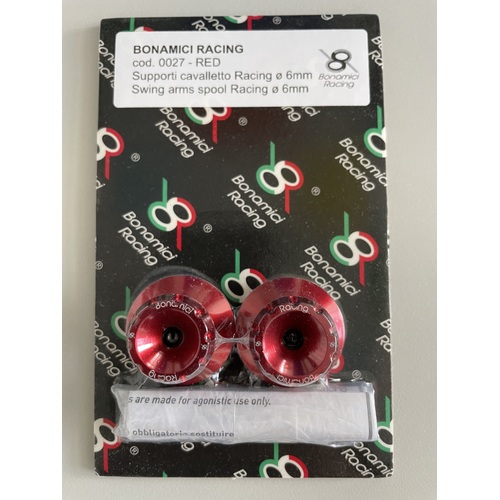 Bonamici Racing 6mm Aluminium Swing Arm Spools (Racing) (Colour: Red)
