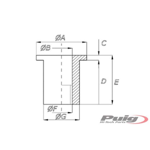 Puig Universal Wellnuts M6 (Black) - Single Nut