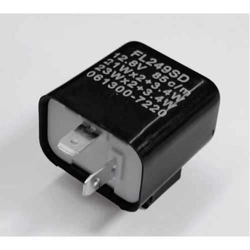 HIGHSIDER FLASHER RELAY, 2 PIN, 12V 21W, BLK