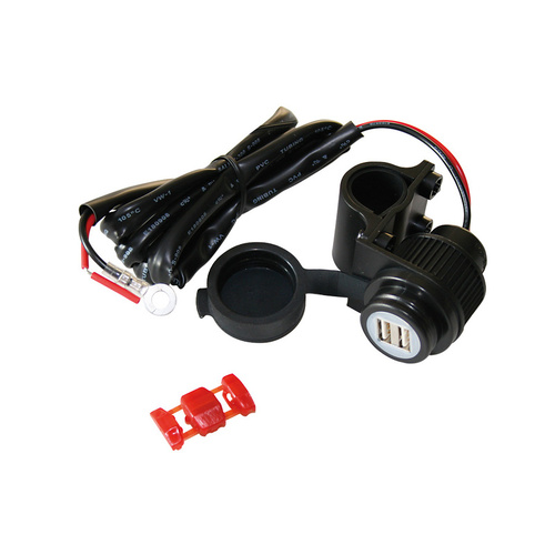 HIGHSIDER USB SOKT, DUST CAP + HOLDER 12V DC