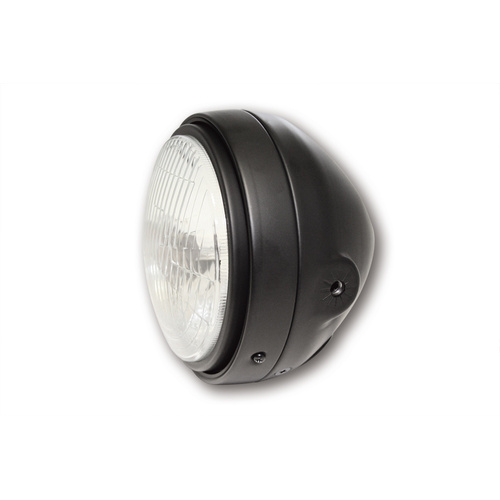HIGHSIDER 5-3/4 HEADLIGHT, FLUTED GLAS, BLK