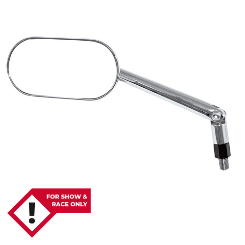 HIGHSIDER MIRROR AGILA, OVAL, ADJ.STEM, CHR