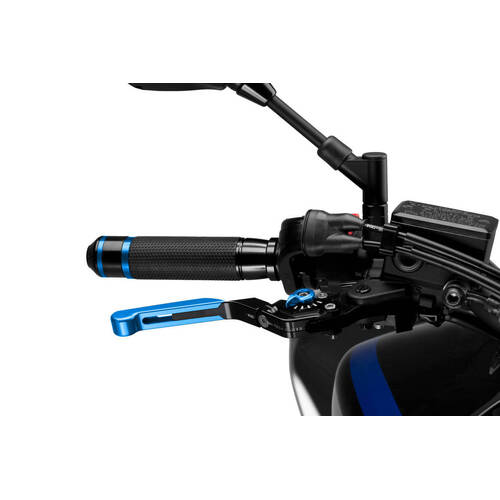 Puig Brake Lever 3.0 (Foldable, Extendable, Blue Extendable, Black Lever, Blue Adjuster)