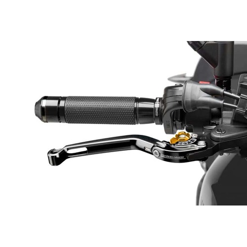 Puig 2.0 Folding Brake Lever (Black with Gold Adjuster)