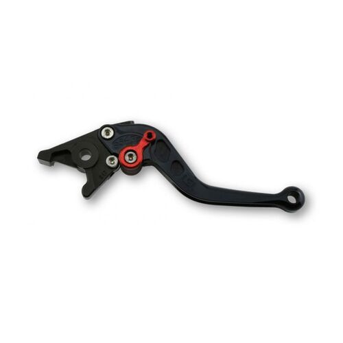 LSL Short Clutch Lever For Aprilia And Yamaha Models (Black Lever With Red Adjuster)