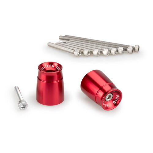 Puig Sport Bar Ends For Various Suzuki and Yamaha Models (Red)