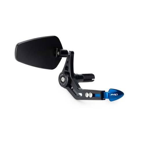 Puig Brake Lever Protector With Pro Rearview Mirror (Blue Protector)