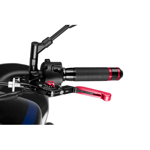 Puig Brake Lever 3.0 (Foldable Extendable, Red Extendable, Black Lever, Red Adjuster)