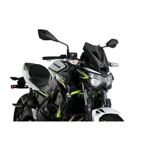 Puig Windshield New Generation Sport Screen For Kawasaki Z650 2020 - Onwards (Dark Smoke)