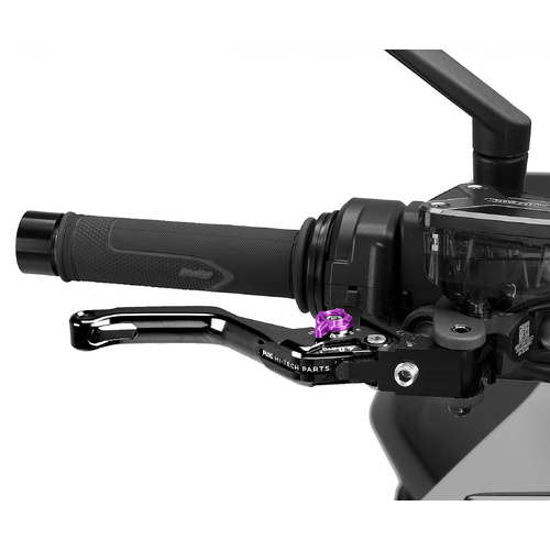 Puig 4.0 Short Brake Lever (Black Lever, Purple Adjuster)