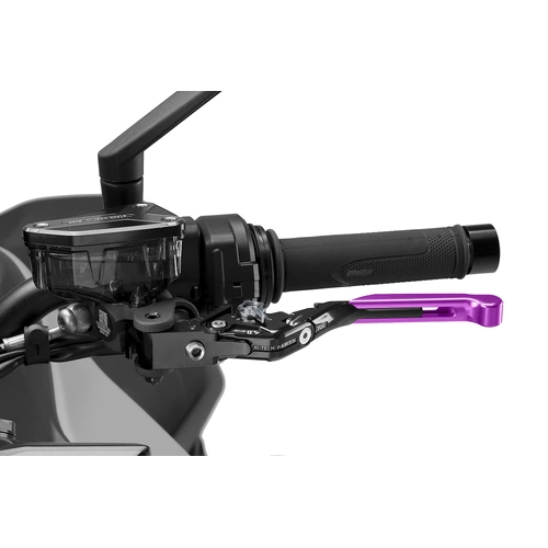 Puig Foldable And Extendable Clutch Lever 4.0 (Purple Extension, Titanium Adjuster)