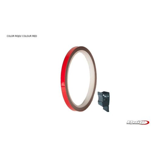 Puig Universal Wheel Rim Strips (Red) - With Applicator