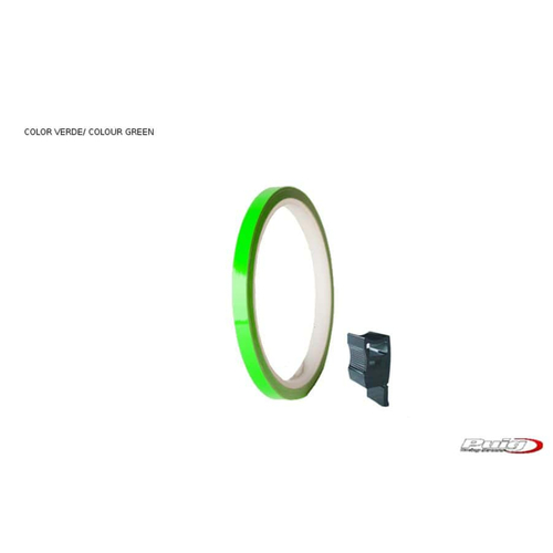 Puig Universal Wheel Rim Strips (Green) - With Applicator
