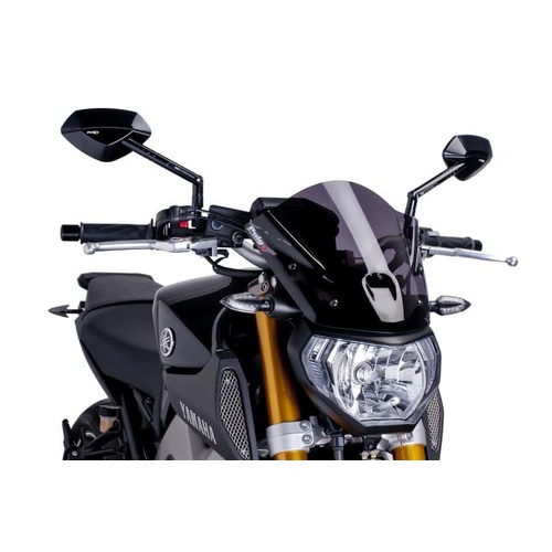 Puig Naked New Generation Sport Windshield To Suit Yamaha MT-09 2013-2020 (Dark Smoke)