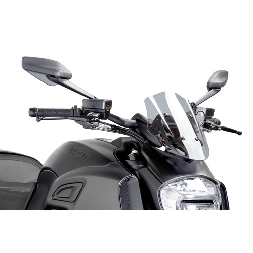 Puig New Generation Adjustable Touring Screen For Ducati Diavel 2014 - 2018 (Light Smoke)