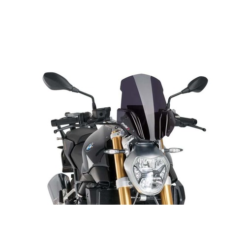 Puig New Generation Sport Screen Compatible with BMW R1200R 15-18 (Dark Smoke)