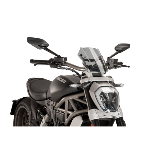 Puig New Generation Adjustable Screen For Ducati X DIAVEL (2016 - 2018) Smoke - Smaller Version