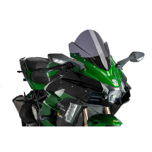 Puig Racing Screen For Kawasaki Ninja H2 SX (2018 - 2020) - Dark Smoke