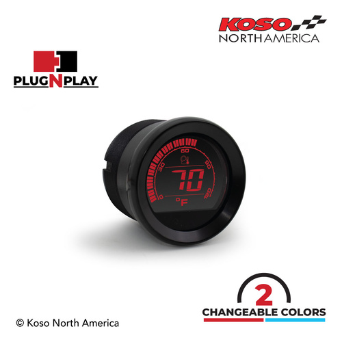 Koso HD-02T HARLEY-DAVIDSON 2'' AMBIENT TEMPERATURE - BLACK BEZEL