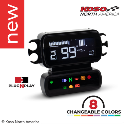 Koso D2 LCD METER FOR HD 2004-2013 DYNA-SPORTSTER- SOFTAIL