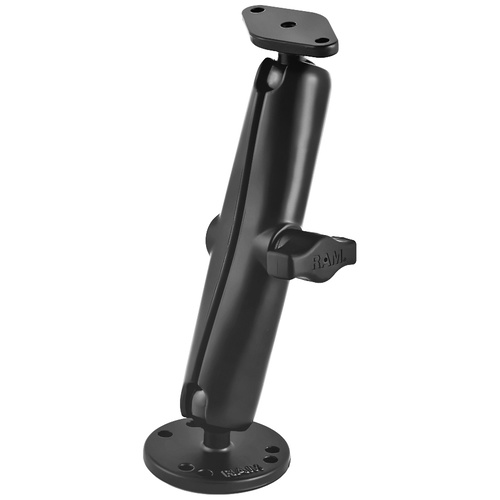 RAM-B-138U-C - RAM® Long Double Ball Drill-Down Mount with Diamond Plate