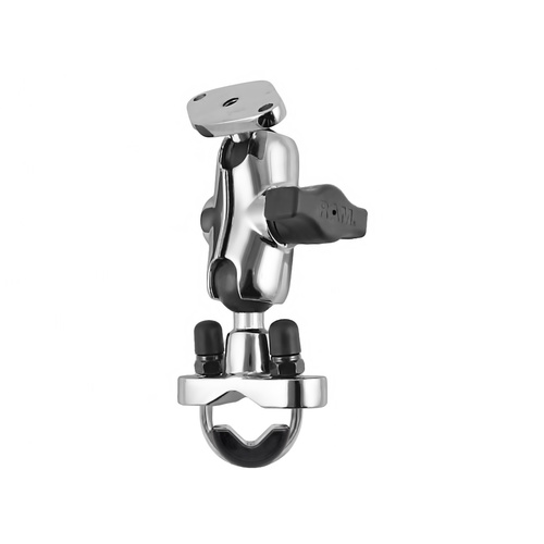 RAM-B-149CH-LO4 - RAM® Chrome Handlebar U-Bolt Mount with Double Socket Arm
