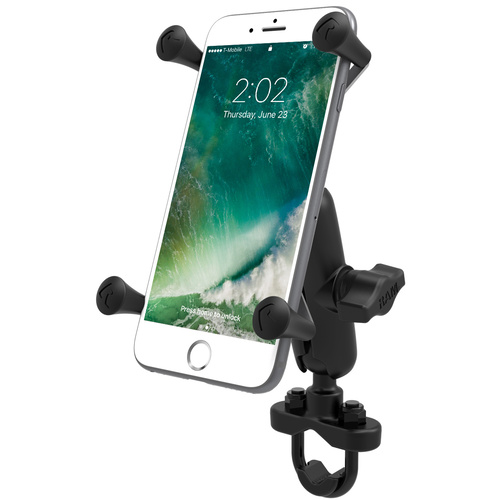 RAM-B-149Z-UN10U - RAM Handlebar Rail Mount with Zinc Coated U-Bolt Base & Universal X-Grip® Large Phone/Phablet Cradle