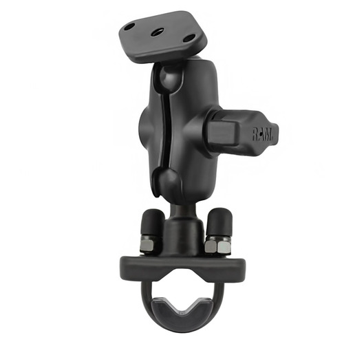 RAM-B-149ZU-A -  RAM Handlebar Short Arm Rail Mount with Zinc Coated U-Bolt Base for Rails from 0.5" to 1.25" in Diameter