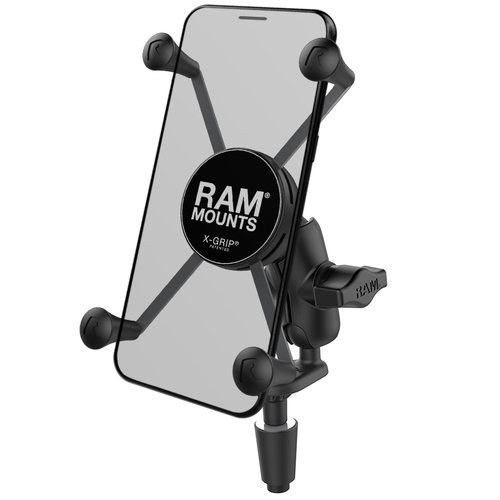 RAM-B-176-A-UN10U - RAM Fork Stem Mount with Short Double Socket Arm & Universal X-Grip® Large Phone Cradle