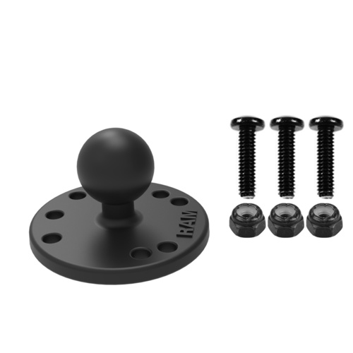 RAM-B-202-G4U - RAM Round Plate With Ball & Mounting Hardware For Garmin Striker