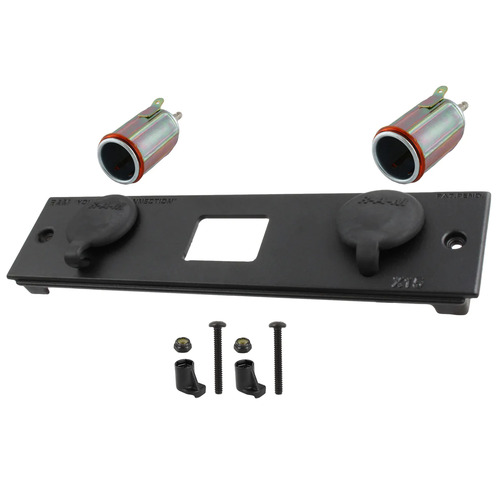RAM-FP2-CIG2-BLOCK - RAM® Tough-Box™ 2" Faceplate with Two 12V Lighter Receptacles X15