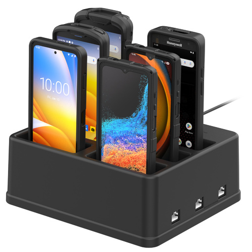 GDS 6-Port Power + RJ45 Dock for Handhelds with IntelliSkin