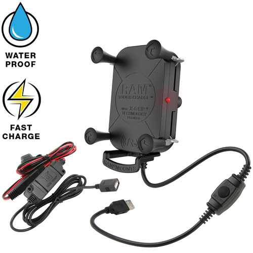 RAM-HOL-UN12WB-V7M-1 - RAM® Tough-Charge™ 15W Waterproof Wireless Charging Holder with Charger