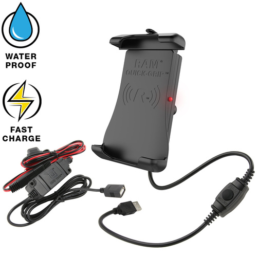 RAM-HOL-UN14WB-V7M - RAM® Quick-Grip™ Waterproof Wireless Charging Holder With Charger