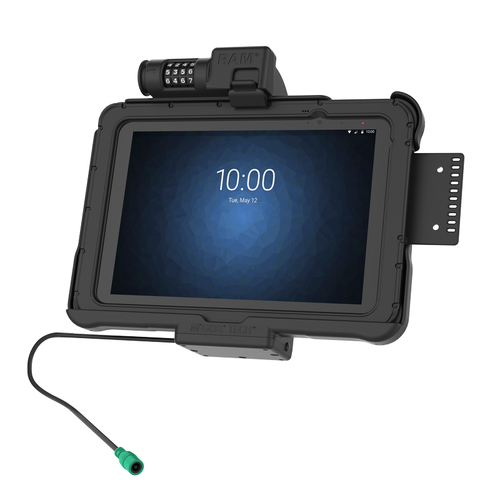 RAM-HOL-ZE11PCLU - RAM POWER ONLY SPRING LOADED COMBO LOCK CRADLE FOR ZEBRA ET5X 10.1" SERIES TABLETS