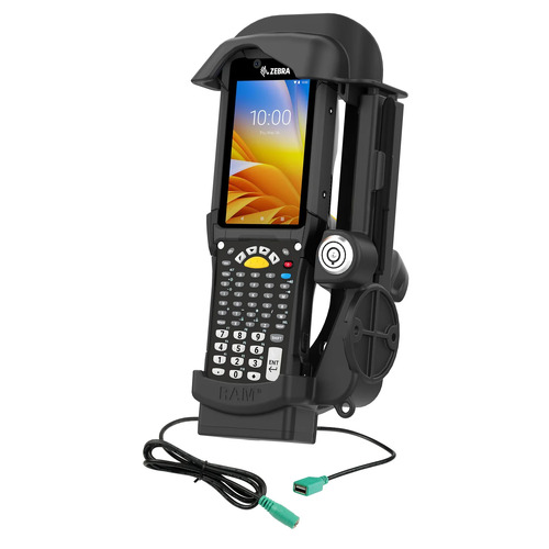 RAM-HOL-ZE32PDLU - UNPKD LOCKING POWER + DATA RAM SPRING LOADED CRADLE FOR ZEBRA MC9300 SCANNER