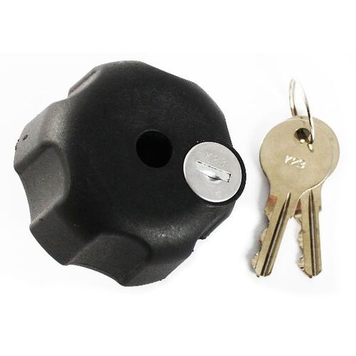 RAM-KNOB6LU - UNPKD KNOB W/ KEYED LOCK & 3/8"-16 HOLE