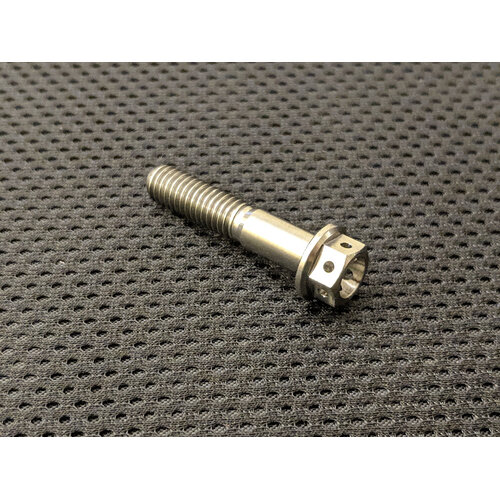 RaceFasteners Titanium M6 x 1 Drilled Hex Flange Bolt (35mm)