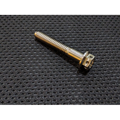 RaceFasteners Titanium M6 x 1 Drilled Hex Flange Bolt (40mm)