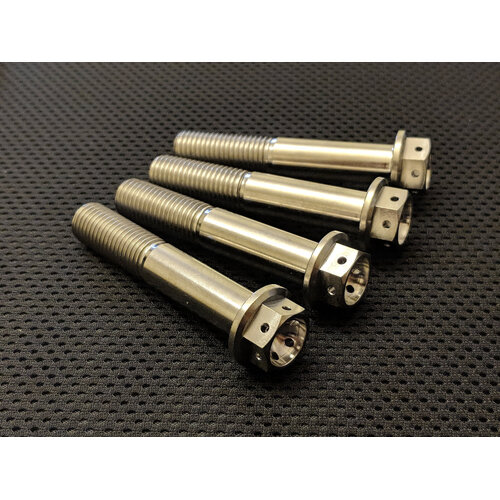 RaceFasteners Titanium Front Caliper Drilled Hex Bolt Kit For Kawasaki Z1000 / SX (2011 - 2018)