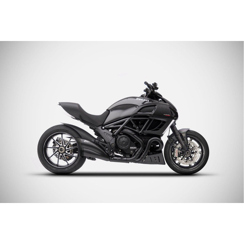Zard BLACK SS E3 SLIP-ON AND CARBON END CAP For DUCATI DIAVEL 11_18