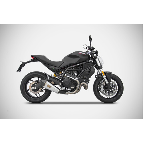 Zard BLACK SS E4 SLIP-ON AND CARBON END CAP For DUCATI MONSTER 797 17_19