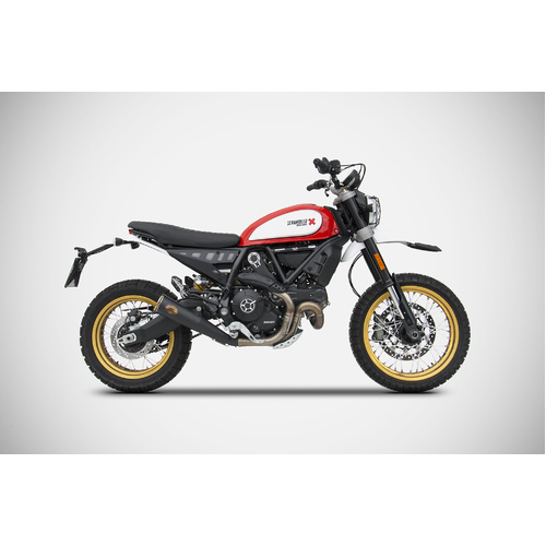 Zard ZUMA-BLACK SS RACING SLIP-ON For DUCATI SCRAMBLER DESERT SLED 17_19