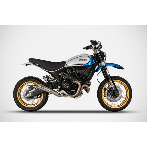 Zard ZUMA-BLACK SS E5 SLIP-ON For DUCATI SCRAMBLER DESERT SLED 21_22