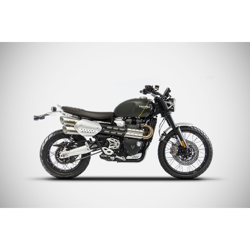 Zard Stainless Steel Slip-On Exhaust (Street Version) For Triumph Scrambler 1200 (2021 - 2023) - Black