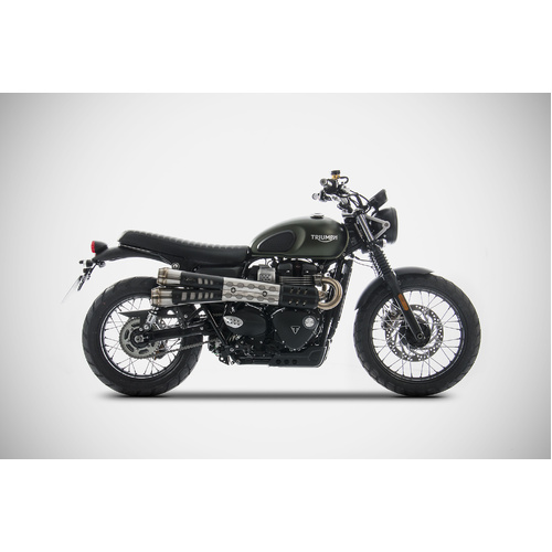 Zard CONICAL-BLACK SS E4/E5 SLIP-ONS For  STREET SCRAMBLER /SCRAMBLER 900 17_23